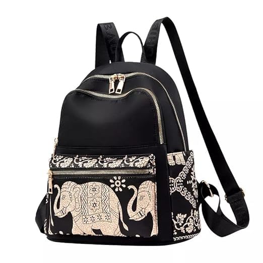 Premium Designer Women’s Backpack Purse – Stylish Nylon Backpack for Women, Fashion Travel Daypack with Anti-Theft Pocket, Lightweight & Durable Travel & Office Bag with Gold Zipper