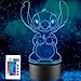 Produktbild MOUJUCHI Stitch Lampe, Lilo und Stitch Nachtlicht für Kinder, 3D LED Stitch Nachtlicht mit 16 Farben Smart Touch Taste Fernbedienung für Kinderzimmer Dekoration Geschenke