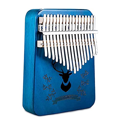 Image of ELEPHANTBOAT Blue Deer Kalimba, Mbira Thumb Piano Kalimba Musical Instrument with Learning Book, Tune Hammer,Cloth Bag, Sticker, Bilingual Instruction,Finger Covers,Christmas Gifts for Woman and Kids