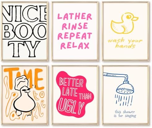 Amazon.com: Funny Bathroom Wall Art Decor Minimalist Fun Duck Prints ...