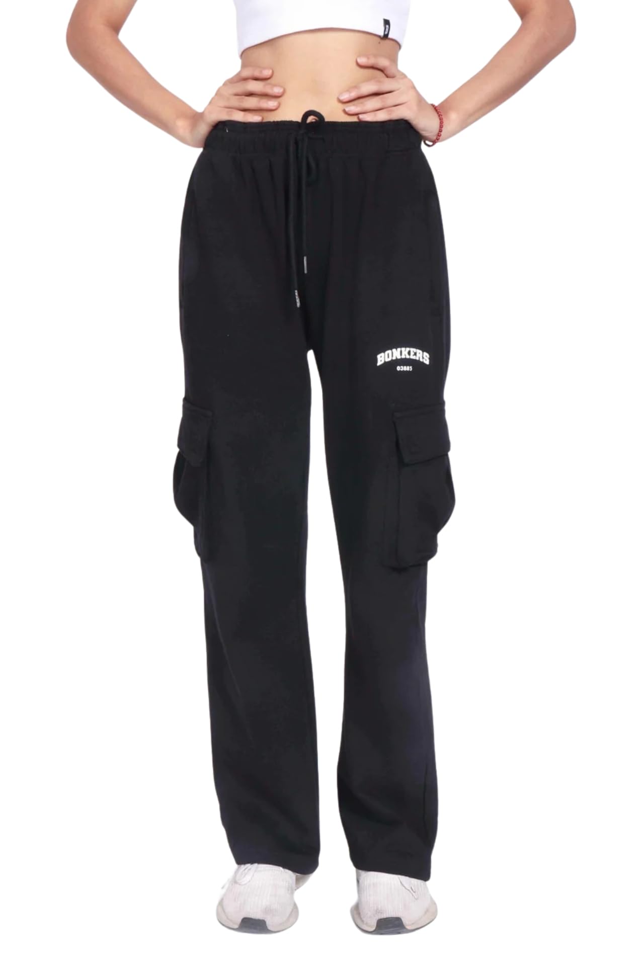 Bonkers Corner Black Utility Straight Fit Pant in black