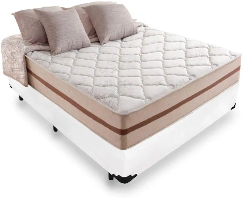 Cama Box Viúva + Colchão De Molas Ensacadas - Anjos - Classic Mola Ensacada 26x188x128cm