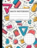 Math Notebook 1/2 Inch Squares: 2 Squares Per Inch Graph Ruled for Kids | Graph Paper Notebook for Mathematics -  Independently published