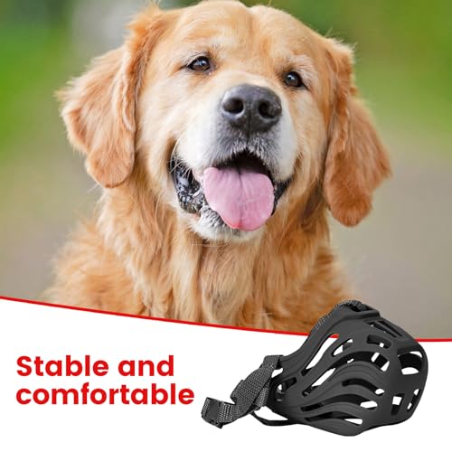 Weicher Maulkorb Für Hunde, Silikon Hundemaulkorb für Mittlere und Große Hunde, Dog Muzzle Schwarz Sicherer und Atmungsaktiv, Anti Giftköder Maulkorb, Verhindert Das Beißen, Kauen Und Bellen (XL)