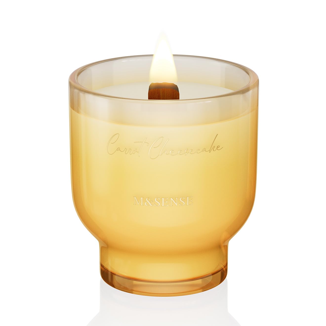 M&SENSE Scented Candle with Crackling Wick, Carrot Cheesecake 270g, 60 Hours Long Burning Time,Perfect Christmas Gifts for Women