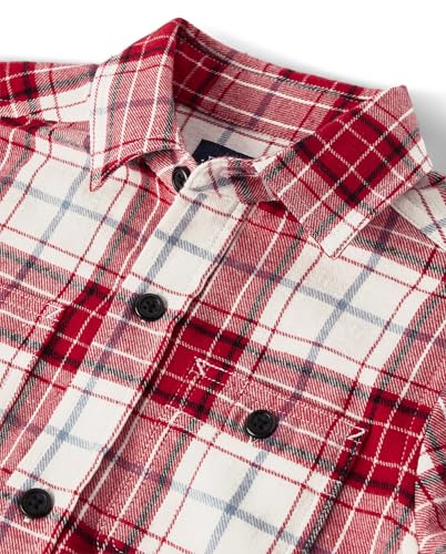 Image of The Children's Place Boys Long Sleeve Plaid Flannel Button Up Shirt