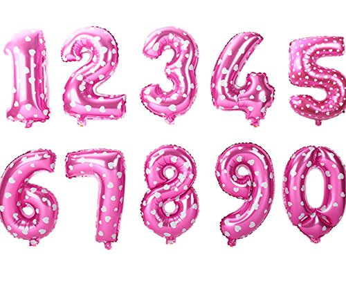 Image of AMFIN 17 inch 2 Number Foil Balloon, Birthday Decoration Items [Helium Supported] - Pink