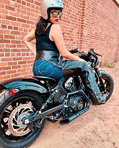 Alpha Cycle Gear CHAPS-342 Alpha Cycle Vintage Black Cowboy Chaps - Leather Motorcycle Riding Pants For Men And Women - Motorcycle Overpants Mens - Adjustable And Protective Motorcycle Pants thumb #4