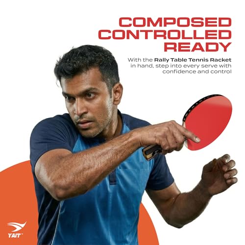 Image of Rally Table Tennis Racket | 7 Ply Wood Bat | 1.8mm Sponge | Indoor /Outdoor Play | High Spin Ping Pong Paddle with PP Box for Beginners & Intermediate Players | Table Tennis Racquet