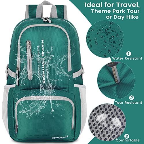 Image of ZOMAKE Lightweight Packable Backpack, 35L Foldable Daypack (Dark Green)