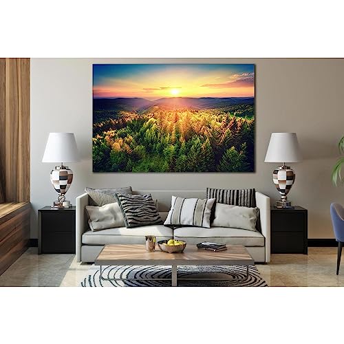 Cuadro de montaña al atardecer ZELLART de 5 paneles 90x60cm para salon 2