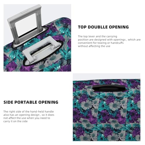 Housse de valise extensible à fleurs violettes pour repérer son bagage à main