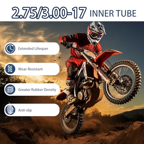 Image of 2 Pack 2.75 /3.00-17 Heavy Inner Tube, 80 /90-17 Replacement Tire | 17 Inch Inner Tube, for Dirt Bike Motorcycle Replacement Mini Pit Bikes, Off-Road Motorcycles and More