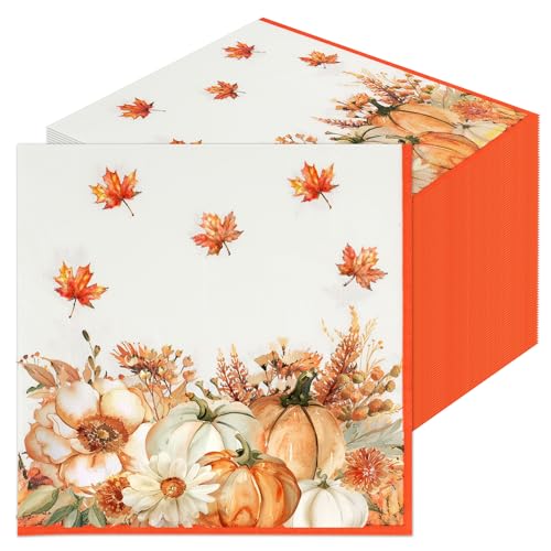 Servilletas para fiesta de Acción de Gracias de 6.5 pulgadas, ideales para anfitriones de otoño