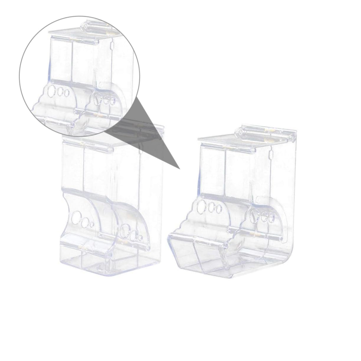 Kisangel 2 Pcs Transparent Automatic Feeder for Hamsters Refillable Food Dispenser with Opening Door Panel Durable Pet Supplies for Small Pets