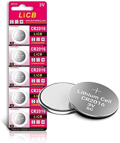LiCB CR2016 Battery 3V Lithium 5PCS (CR 2016 / Batteries CR2016 / DL2016 / ECR2016) for Medical devices,LED lights,Glucometers,Toys,Car key,Digital voice recorders.