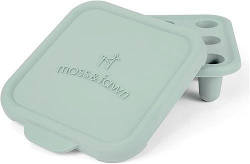 Moss and Fawn Bandeja de cubitos de hielo, molde para congelador para leche materna, fórmula, caldo de huesos, purés y alimentos para bebés, helecho