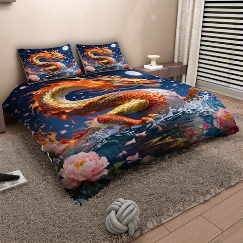 Housse de Couette 220x240 Dragon Impression 3D Haute Définition - 4