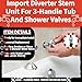 Lasco S-735-4T Import Diverter Stem ,0489,Delex Pattern Broach, For 3 Handle Tub And Shower Valve, Fits Many Import Valves,White/ Black