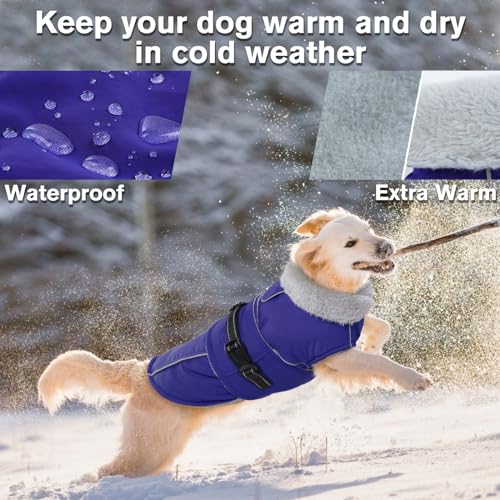 Lelepet Warm Coats and Jackets for Dogs Waterproof Winter Dog Coat for Cold Weather Reflective Dog Puffer Jacket - Image 2