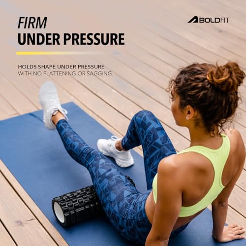 Image of Boldfit Foam Roller for Back Pain, Deep Tissue Massage and Body Pain High Density Foam Roller for Exercise in Gym, Home Back Roller for Muscle Recovery Massage Roller for Stretching - 33cm White