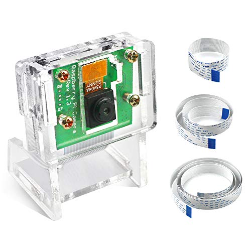 IZOKEE Raspberry Pi Modulo Cámara con 15cm 50cm 100cm Cavi a Nastro e custodia per Raspberry Pi 4, 3, 3 B +, Zero W, Modello A/B/B +