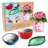 abeec Air Dry Clay Pottery Starter Kit for Adults | Complete Beginners Set with Paint, Tools, Varnish & Brushes | Make and Paint Your Own Pot at Home, No Kiln Needed | Craft Gift