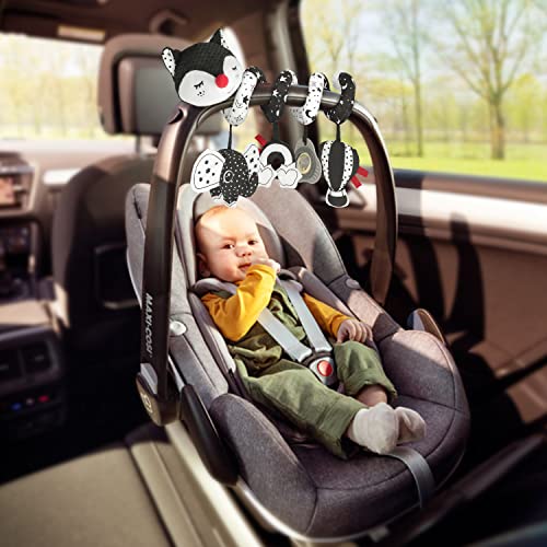 Everlove Spiral Car Seat Toys - Hanging Toys - Stroller Toys For Babies - Black And White Toys For Infants - High Contrast Baby Toys For Newborn - Best Gift For 0 3 6 9 12 Months Baby #TOP6
