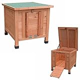 Melko Katzenhaus 50 x 45 x 43 cm mit klappbarem Deckel und Rampe, Winterfest