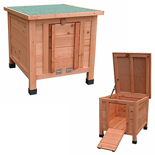 Melko Katzenhaus 50 x 45 x 43 cm mit klappbarem Deckel und Rampe, Winterfest