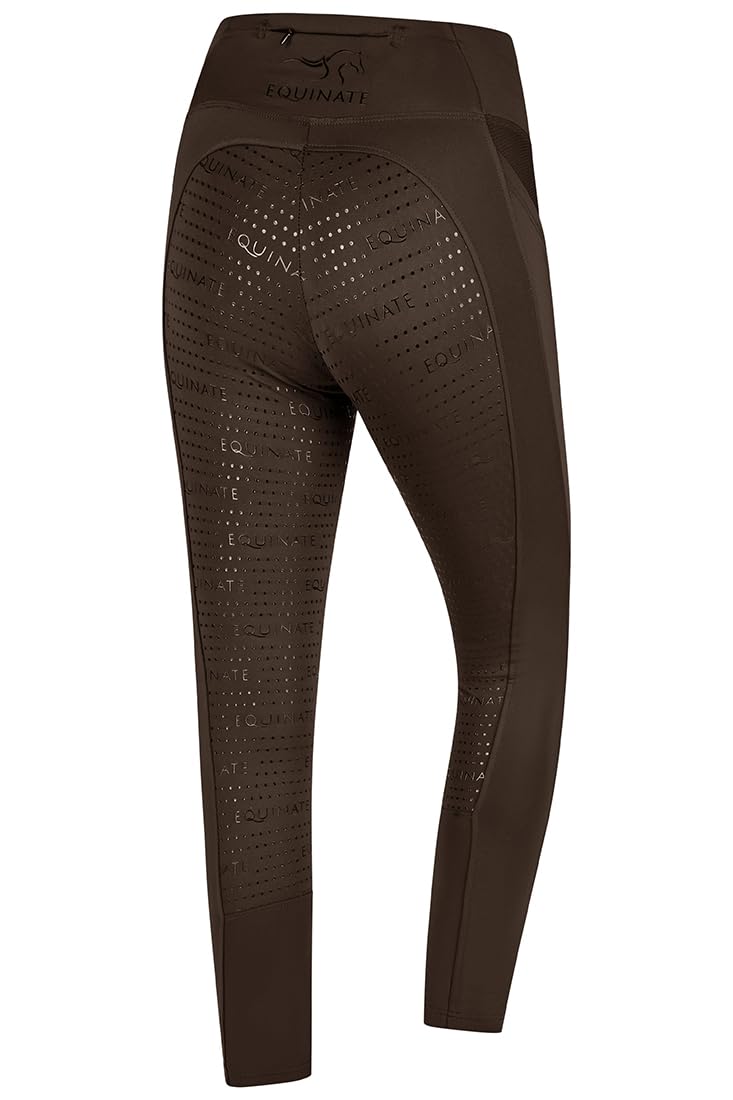 Equinate Damen Reitleggings Cleo - Bequeme Reithose mit Vollbesatz Grip Handytasche und Ziptasche - atmungsaktiv elastisch rutschfest