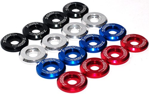 7th Gear Racing Premium Billet Aluminum Beauty Fender/Bumper/Bolt & Washer Engine Bay Dress Up Kit 8 Piece set (RED)