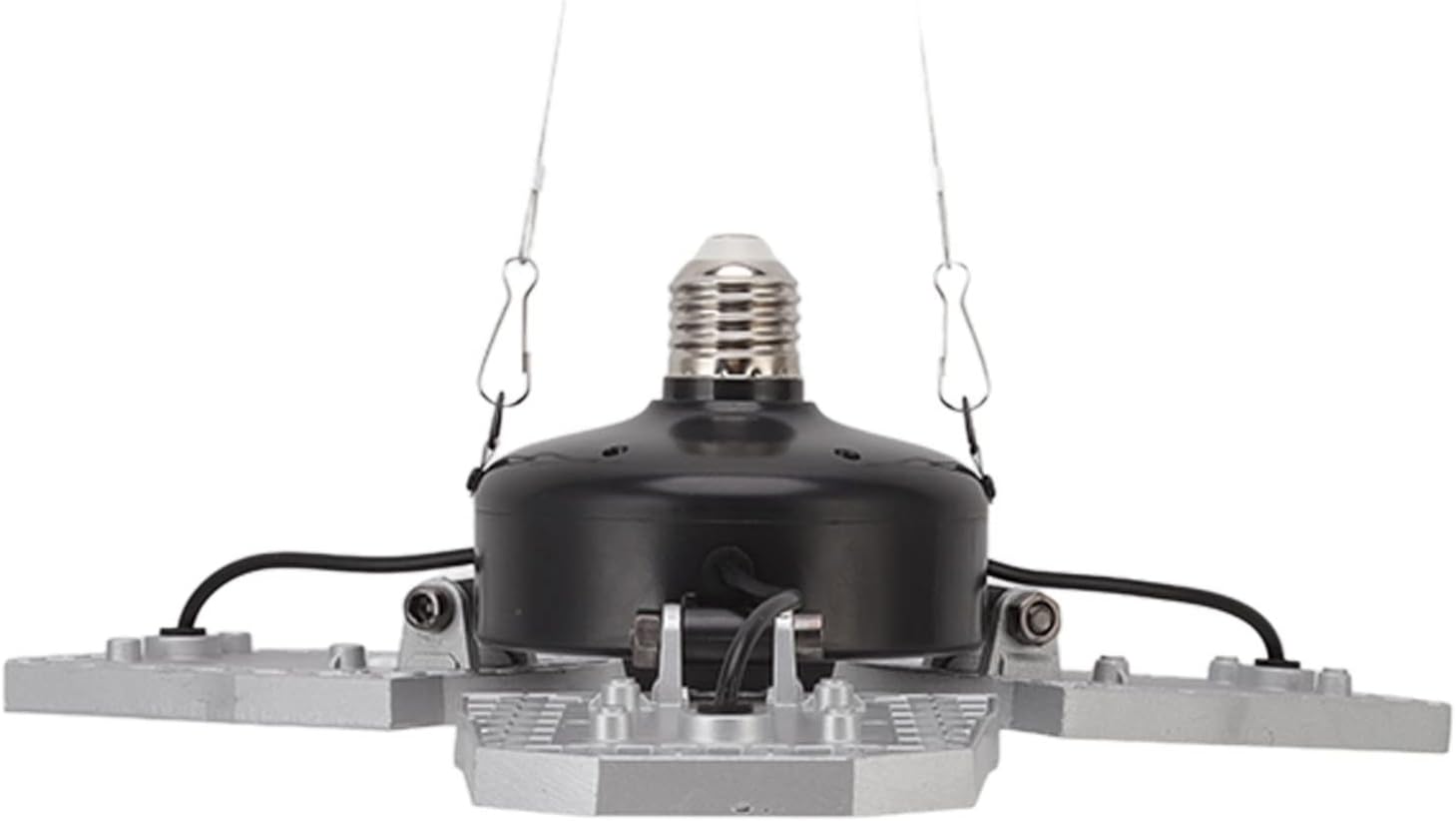 LED Grow Light 297 LEDs Full 350-780nm Folding Three Leaves Plant Light with E26 / E27 Socket 100-277V - Energy Saving, Easy Install for Indoor Plants, Greenhouse, Succulents