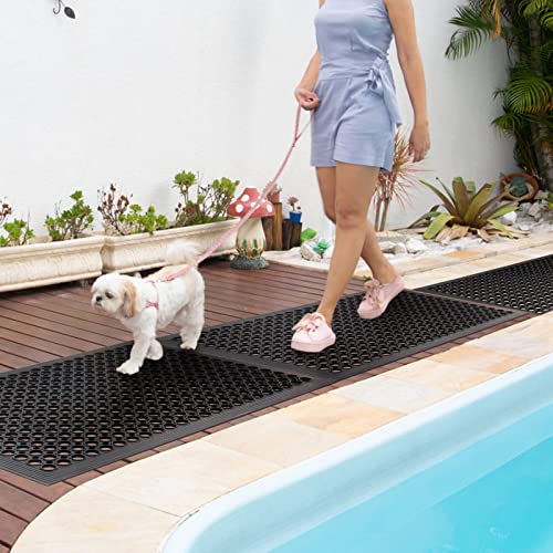 Wizgree Rubber Floor Mats For Kitchen Anti-Fatigue Mat Restaurant Bar Floor Mat New Door Mat Bath Mat Commercial Heavy Duty Drainage Mat For Garage Garden Use Black 36Inch X 60Inch From Sallymall #TOP4