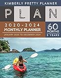 banco canoa quebrada  5 year monthly planner 2020-2024: 60 Months Calendar Large size 8.5 x 11 2020-2024 planner, organizer and internet logbook  kayaking design