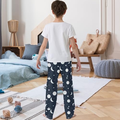 Boy's Pants Moon Star Night Jogger Pants Elastic Waist Long Bottoms Trousers with Pockets 6-14 Years3