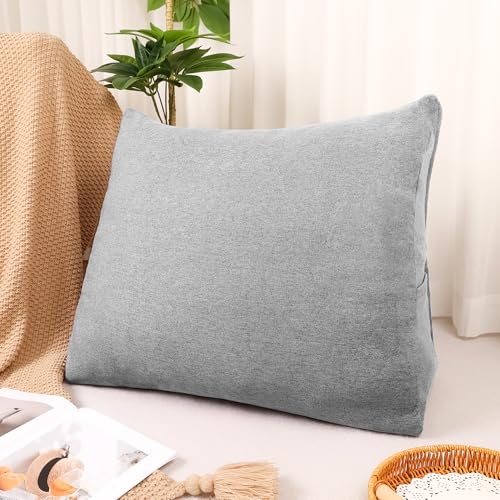 布団収納 クッション 布団収納袋 【大容量・省スペース・ポケット付き】 掛け布団 毛布 収納 背もたれ ヘッドボード 羽毛布団 マットレス クッションカバー 立てられる 無地 洗える (トライアングル型,パールグレー)