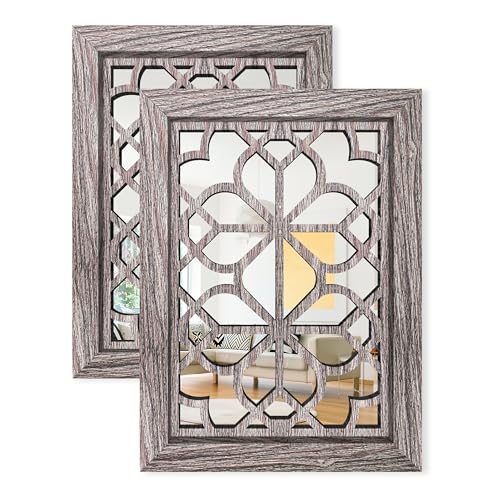 HMANGE Set of 2 11x15 Inch Rectangular Shatterproof Brown Decorative