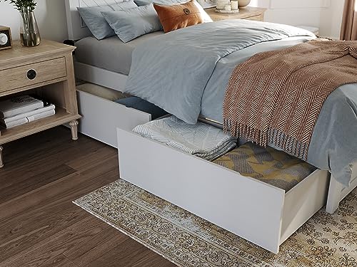 Atlantic Furniture AFI Urban Wood Twin/Full Under Bed Drawers in White (Set of 2)