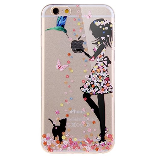 iPhone 6S Plus Case,iPhone 6 Plus/6S Plus Tpu Case,UZZO [Slim Fit] Clear TPU Gel Rubber Skin Silicone Protective Case, Cute Cartoon Dolphin Penguin Flower Fairy Case For iPhone 6 Plus/6S Plus