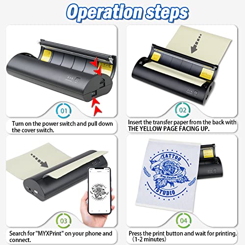image for Calicon Portable Cordless Tattoo Stencil Printer with Free 10pcs Trans