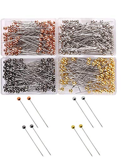 4Boxes Pearl Head Pins Sewing Pin Corsages Pins Straight Head Pins for Sewing Banquet Wedding Party Anniversary Decorations (1.5 Inch)