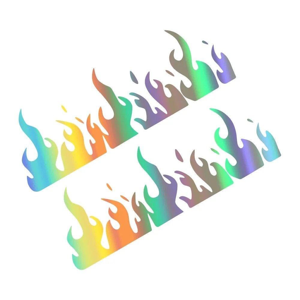 Dabhuoc Colorful Laser Burning Stereoscopic Flame Car Stickers Car Vinyl Decal Waterproof Vehicles Motorcycle(,33X11.3cm)