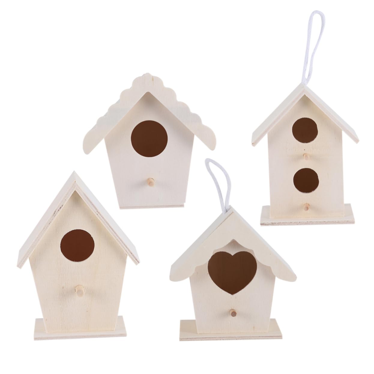 Nido di Uccelli in Legno 5 Pezzi, Casetta Creativa per Canarino e Pappagallo, da Dipingere, Decorazione Casa e Giardino