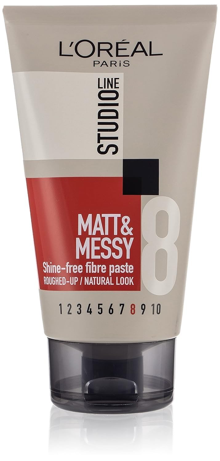 L'Oréal Paris Studio Line Matt & Messy no 8 Fibre Paste Hair Styling Cream for Men, Strong Hold No.8 Matte Finish Hair Wax, Natural Messy Look, Non-Greasy Long Lasting Hair Paste (pack of 2) – 150ml-image-38
