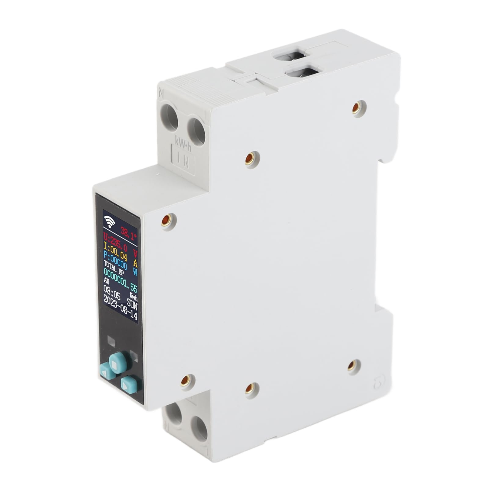 FTVOGUE WLAN-DIN-Schienen-Schalter, PC, Intelligentes Messgerät, Relais, 50 A, 90 Bis 250 VAC, Echtzeitüberwachung, APP-Steuerung, 7 Timer-Einstellungen für den Kommerziellen Einsatz Im Home Office