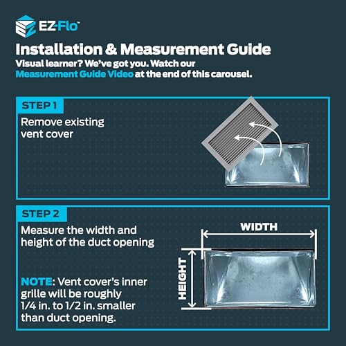 EZ-FLO 14 x 6 Inch (Duct Opening) Air Vent Cover for Wall or Ceiling, Three-Way Ventilation Register, Solid Steel HVAC Register Cover, White, 61616 by EZ-FLO - Image 3
