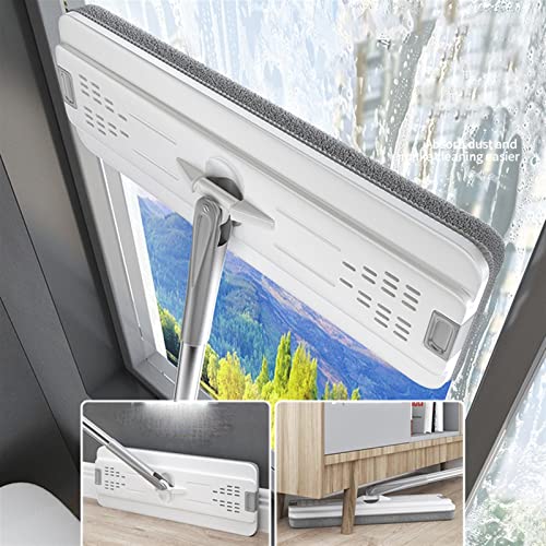 Wischmopp/Flacher Bodenwischer, Bodenreinigung, 360°-Drehung, Mikrofaser-Wischpad mit Eimer-Set, Freisprecheinrichtung, Flacher Bodenwischer und Eimer, Nass- und Trockengebrauch, – Bild 5