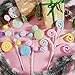 5pcs Christmas Candyland Tree Decorations Macaron Candy Cane Tree Topper Sticks, Pastel Christmas Ornaments Lollipop and Candy Tree Picks, Curly Stripes Decor for Xmas Holiday Party Wreath Vase Decor