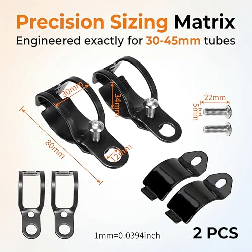 Image of ANKIA 1 Pair Universal Metal Motorcycle Turn Signal Indicator Light Bulb Lamp Mounting Brackets Clamp Holder Support for 30-45mm Front Fork Accessories (Turn Signal Brackets-Black)